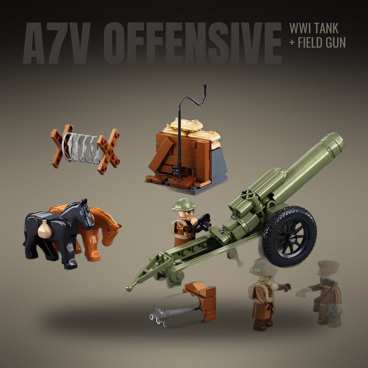 A7V Offensive with Field Gun
