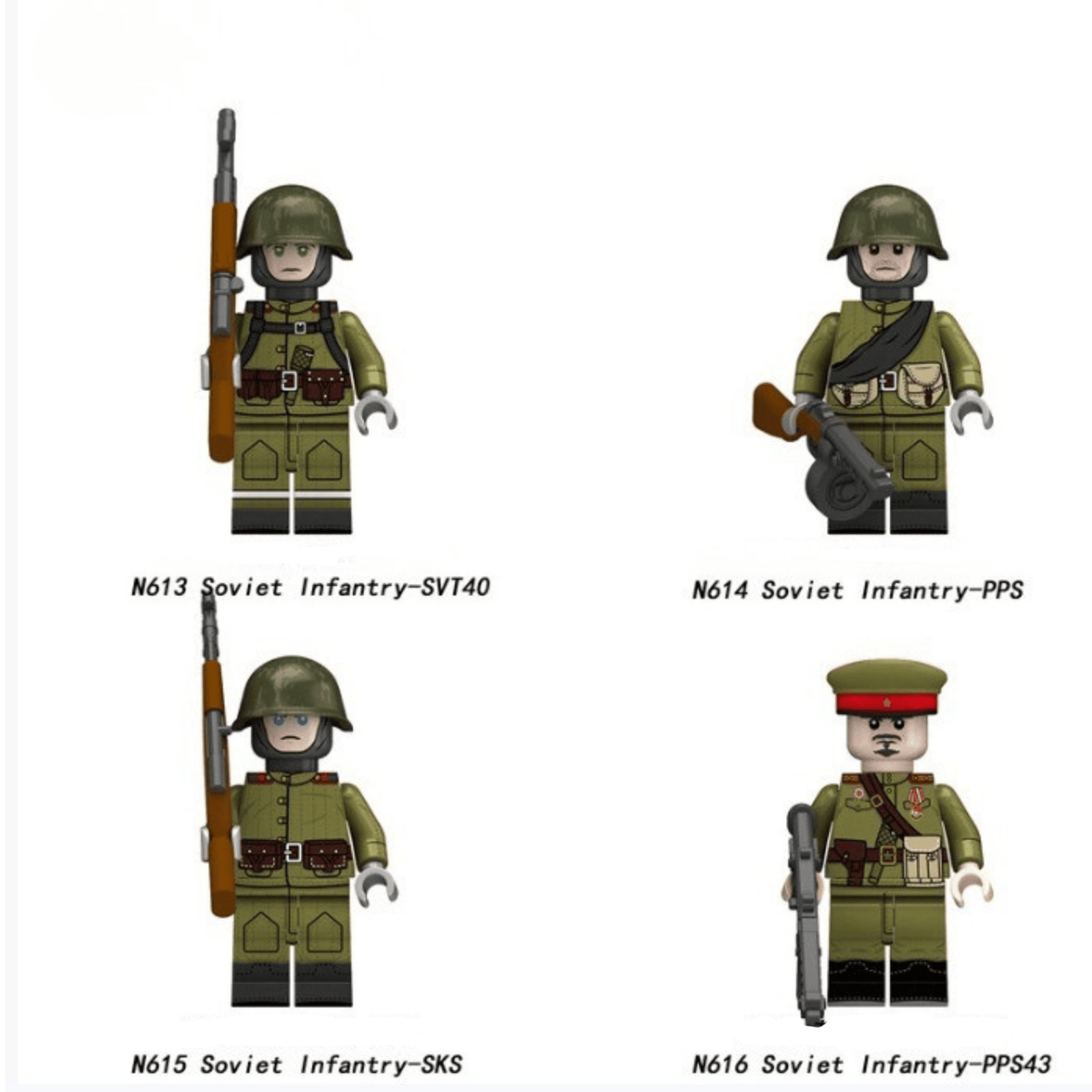 BrickBattalion | WW2 Soviet Infantry Green