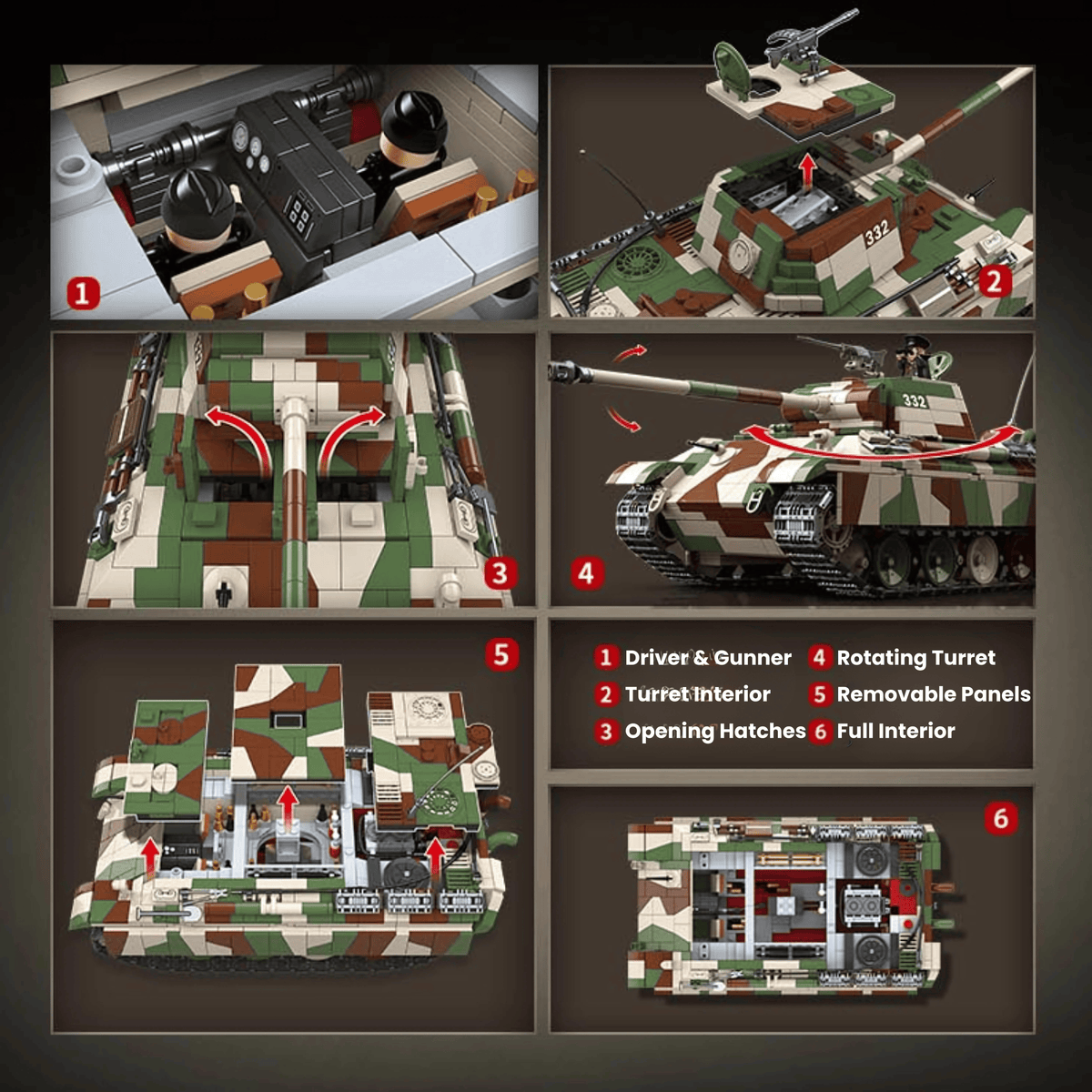 Panther Tank (Camo) | 2136 PCS